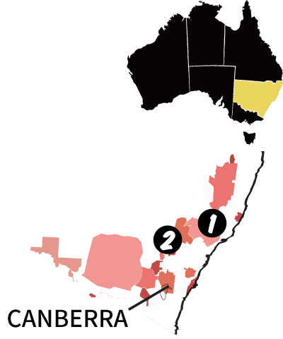 ニューサウスウェールズ州の地図