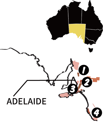 南オーストラリア州の地図