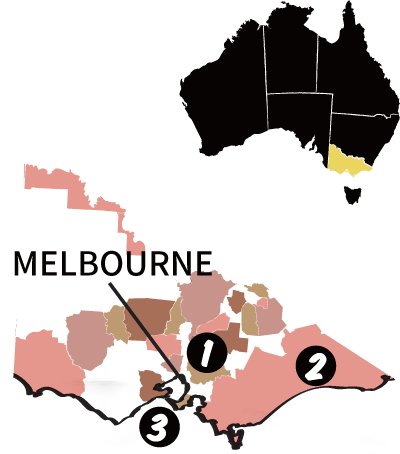 ヴィクトリア州の地図