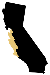 カリフォルニア/セントラル・コーストの位置