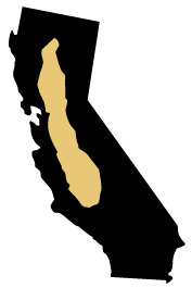 カリフォルニア/インランド・ヴァレーズの位置