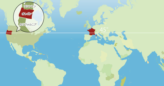 オレゴンの緯度