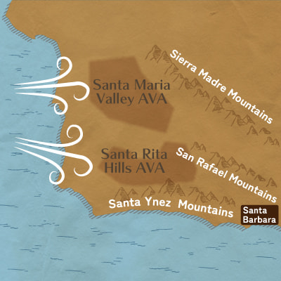 サンタバーバラの山と風