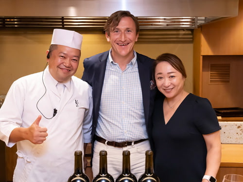 2025年9月12日ボンドの支配人マックス・カースト氏をゲストに迎え、姉妹店ワインサロン・スープルにて特別ワイン会を開催。